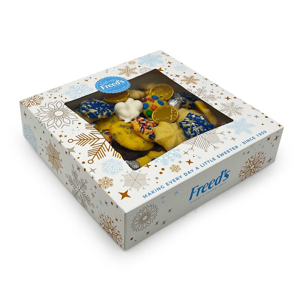 Holiday Cookie Gift Box Seasonal Item Freed's Bakery 10" Box - 2 Pounds (48-64 Cookies) Hanukkah Don't Add Printed Image Cookie