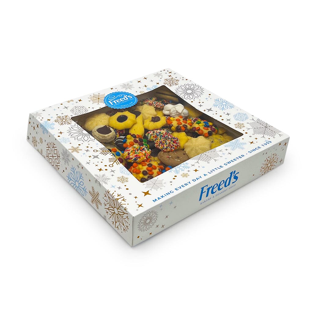 Holiday Cookie Gift Box Seasonal Item Freed's Bakery 14" Box - 4 Pounds (96-128 Cookies) Year-Round Bestsellers Don't Add Printed Image Cookie