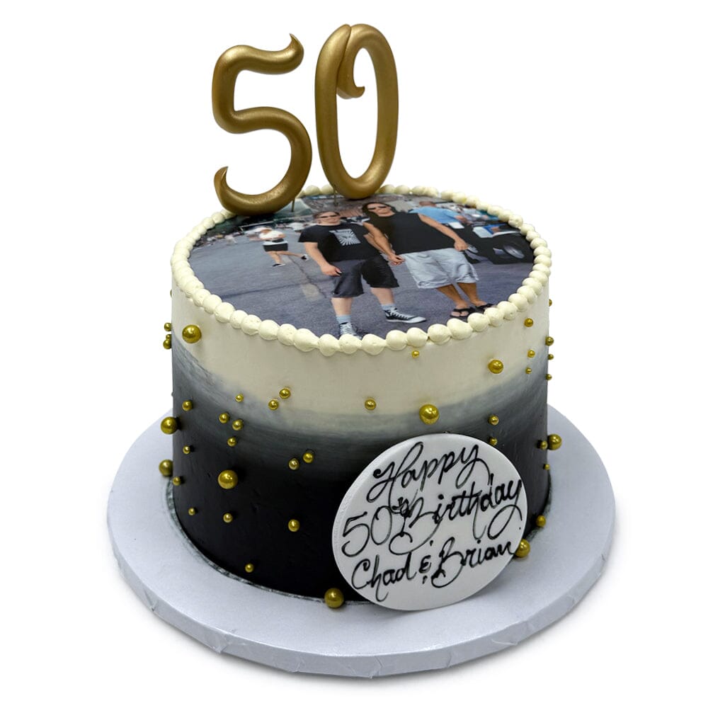 Black and Gold Moment Theme Cake Freed's Bakery
