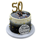 Black and Gold Moment Theme Cake Freed's Bakery