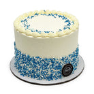 Blue Confetti Birthday Cake Theme Cake Freed's Bakery 7" Round (Serves 8-10) Vanilla Cake w/ Bavarian Cream