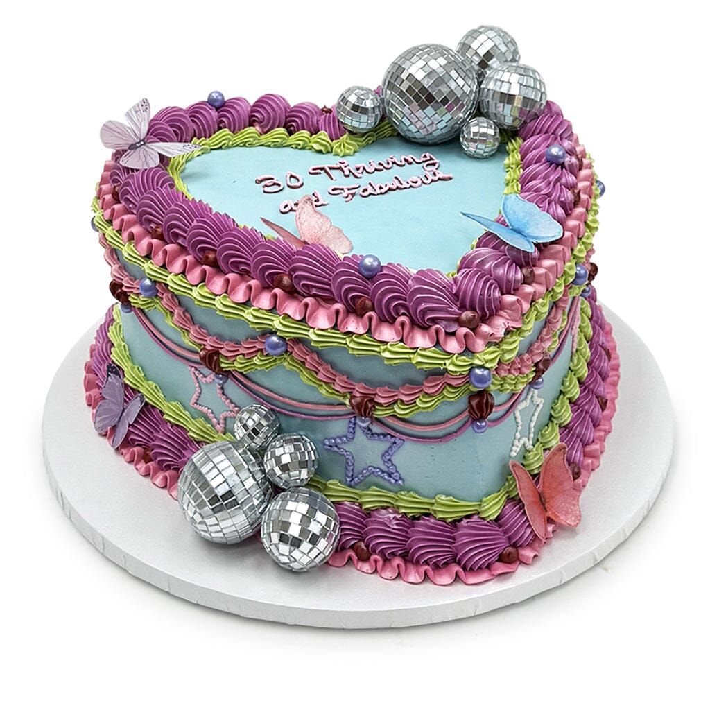 Disco Darling Heart Cake Theme Cake Freed's Bakery
