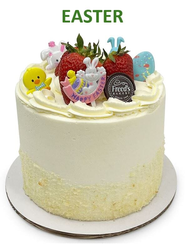 World Famous Strawberry Shortcake Dessert Cake Freed's Bakery 7" Round (Serves 8-10) Add Easter Accents 