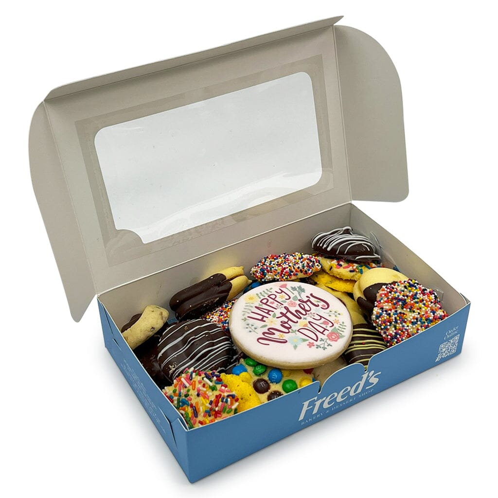 Mom's Cookie Gift Box Seasonal Item Freed's Bakery 1 Pound Box (Approx. 30-35 Cookies) Add "Happy Mother's Day" Cookie