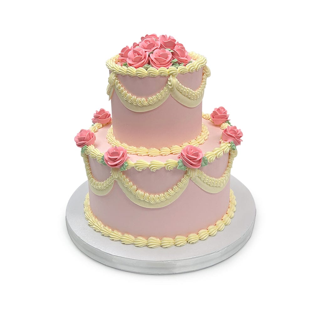 Rosy Elegance Wedding Cake Freed's Bakery