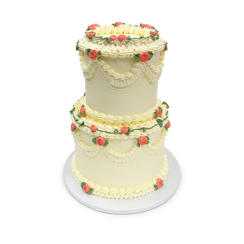 Rosy Romance Wedding Cake Freed's Bakery