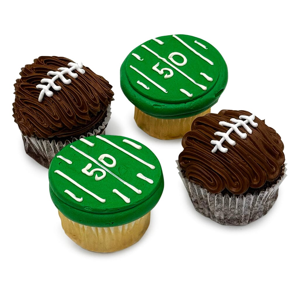 End Zone Cupcakes Theme Cupcake Freed's Bakery Dozen Both Football and Field Designs Vanilla