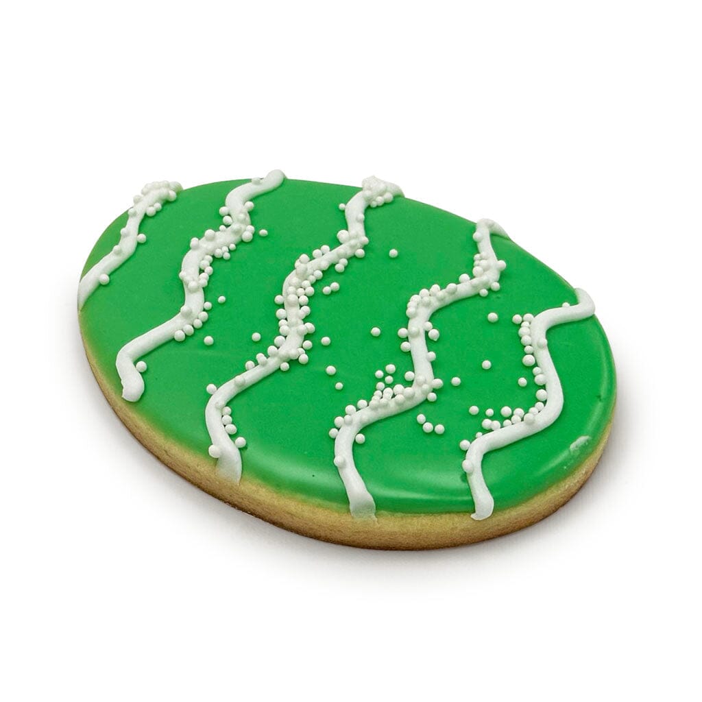 Speckled Springtime Easter Cookies Cutout Cookie Freed's Bakery Dozen Yes - Individually Bag Cookies Green w/ White Stripes
