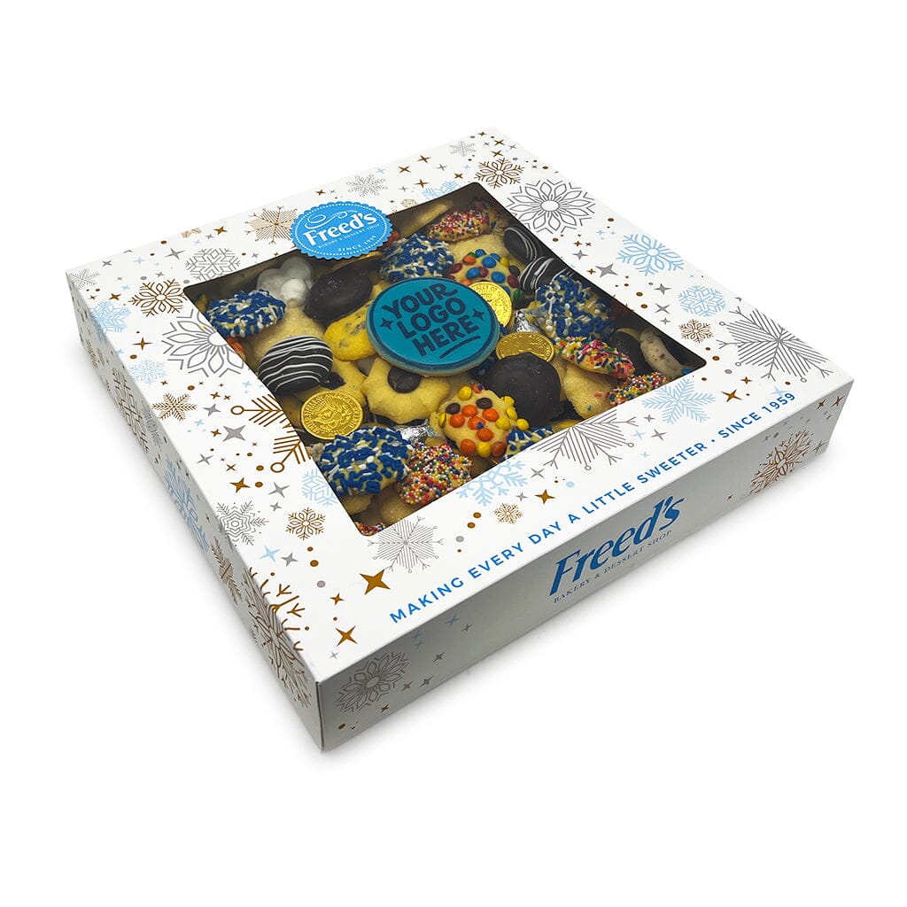 Holiday Cookie Gift Box Seasonal Item Freed's Bakery 14" Box - 3 Pounds (72-96 Cookies) Hanukkah Add Printed Image Cookie