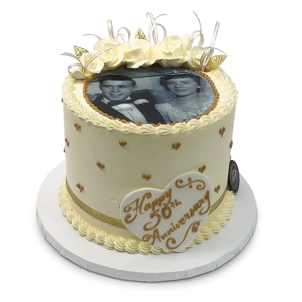 Golden Moment Anniversary Cake Theme Cake Freed's Bakery