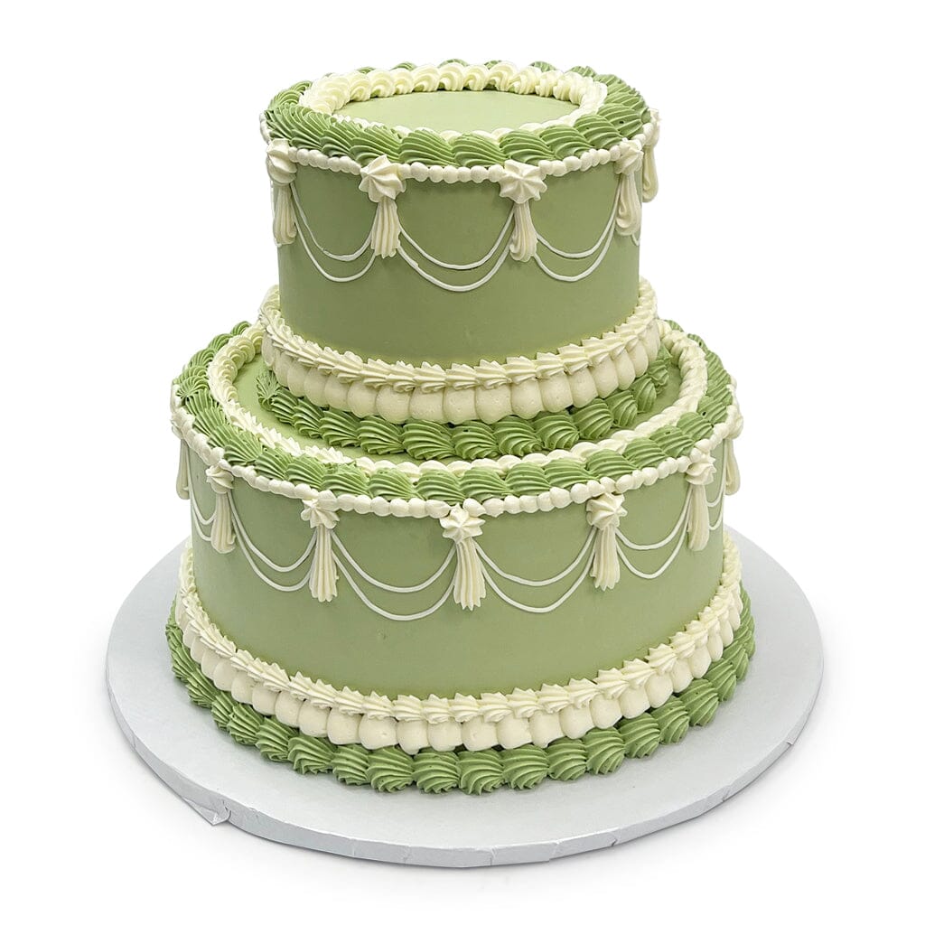Timeless Sage Wedding Cake Freed's Bakery