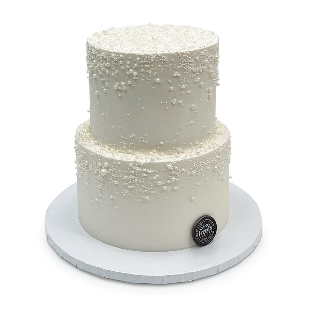 White Pearls Wedding Cake Freed's Bakery