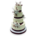 Bands of Burgundy Wedding Cake Wedding Cake Freed's Bakery
