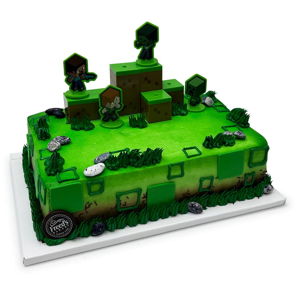 Minecrafting Birthday Cake Theme Cake Freed's Bakery 1/4 Sheet (Serves 20-25) Vanilla Cake w/ Bavarian Cream 