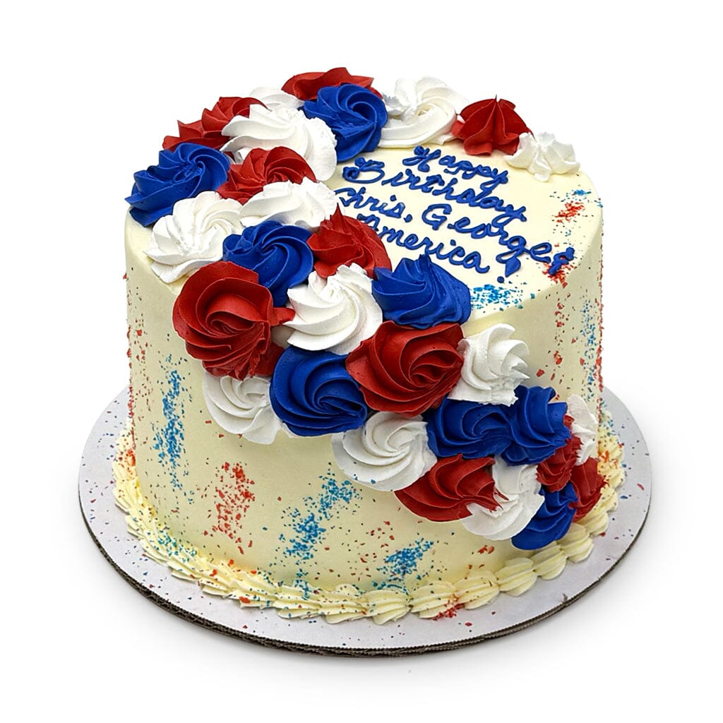 Patriotic Rose Cascade Theme Cake Freed's Bakery