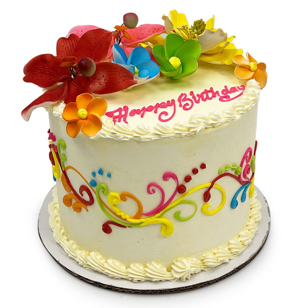 Blossoming Rainbow Cake Theme Cake Freed's Bakery