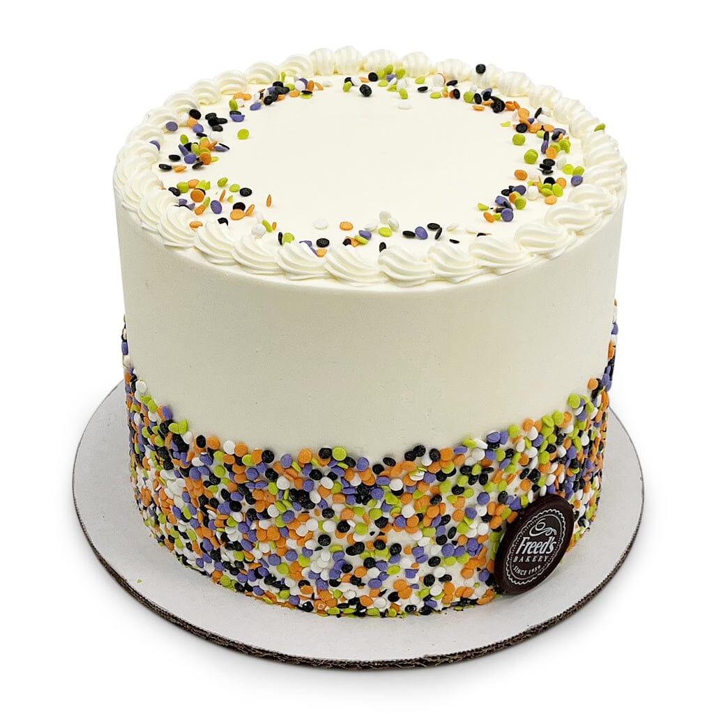 Halloween Sprinkle Cake Theme Cake Freed's Bakery 7" Round (Serves 8-10) Vanilla Cake w/ Bavarian Cream