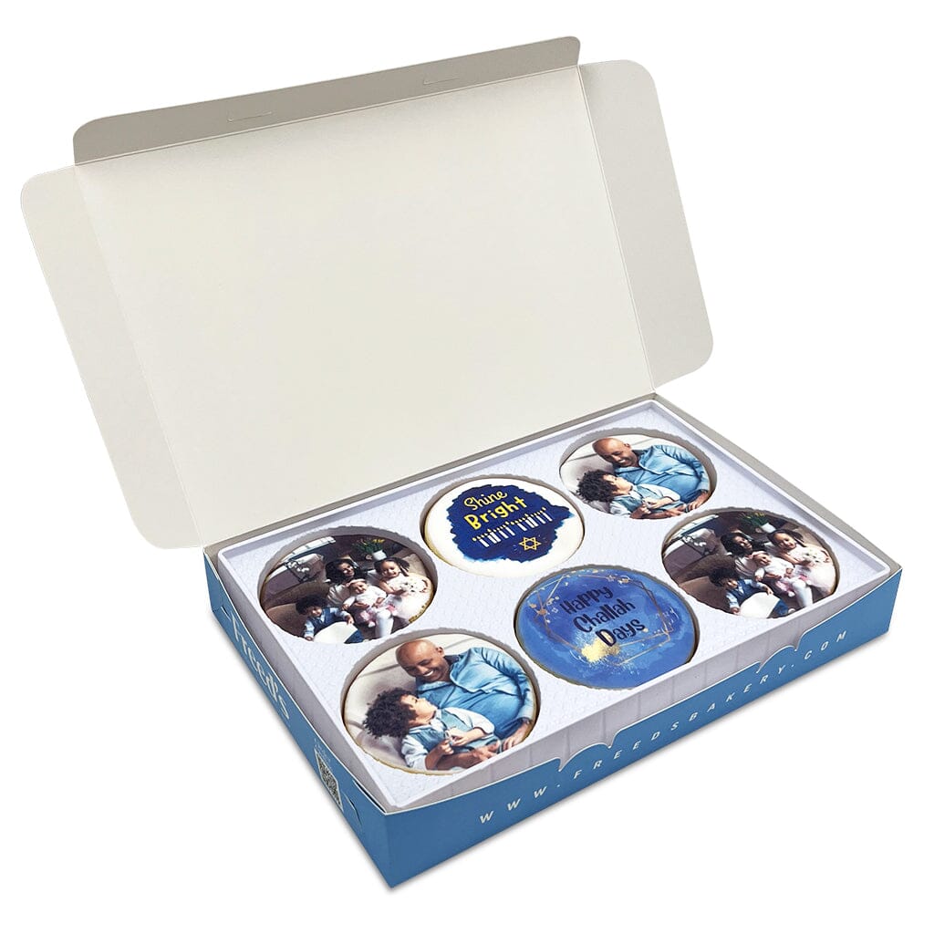 Bright Menorah Custom Cookie Gift Box Gift Box Freed's Bakery 12 Cookies One Image
