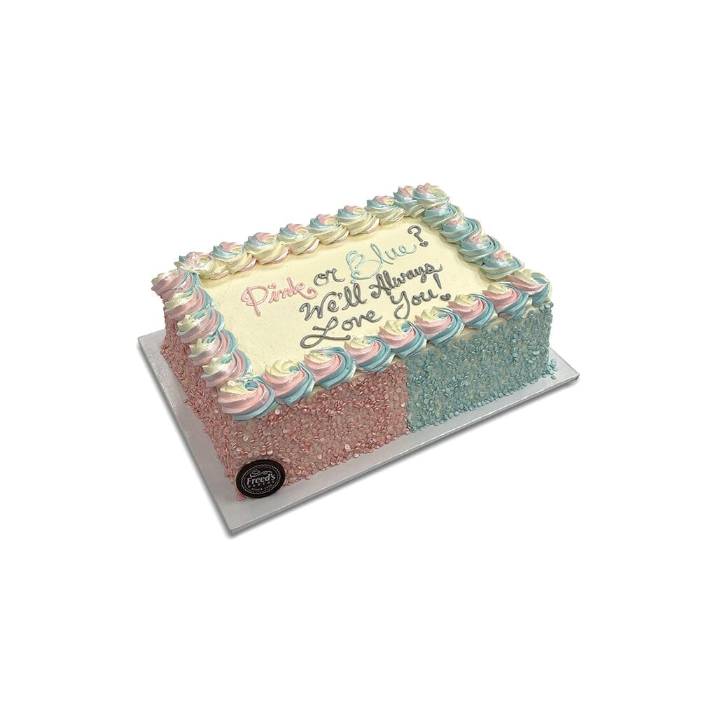 Pink and Blue Delight Theme Cake Freed's Bakery