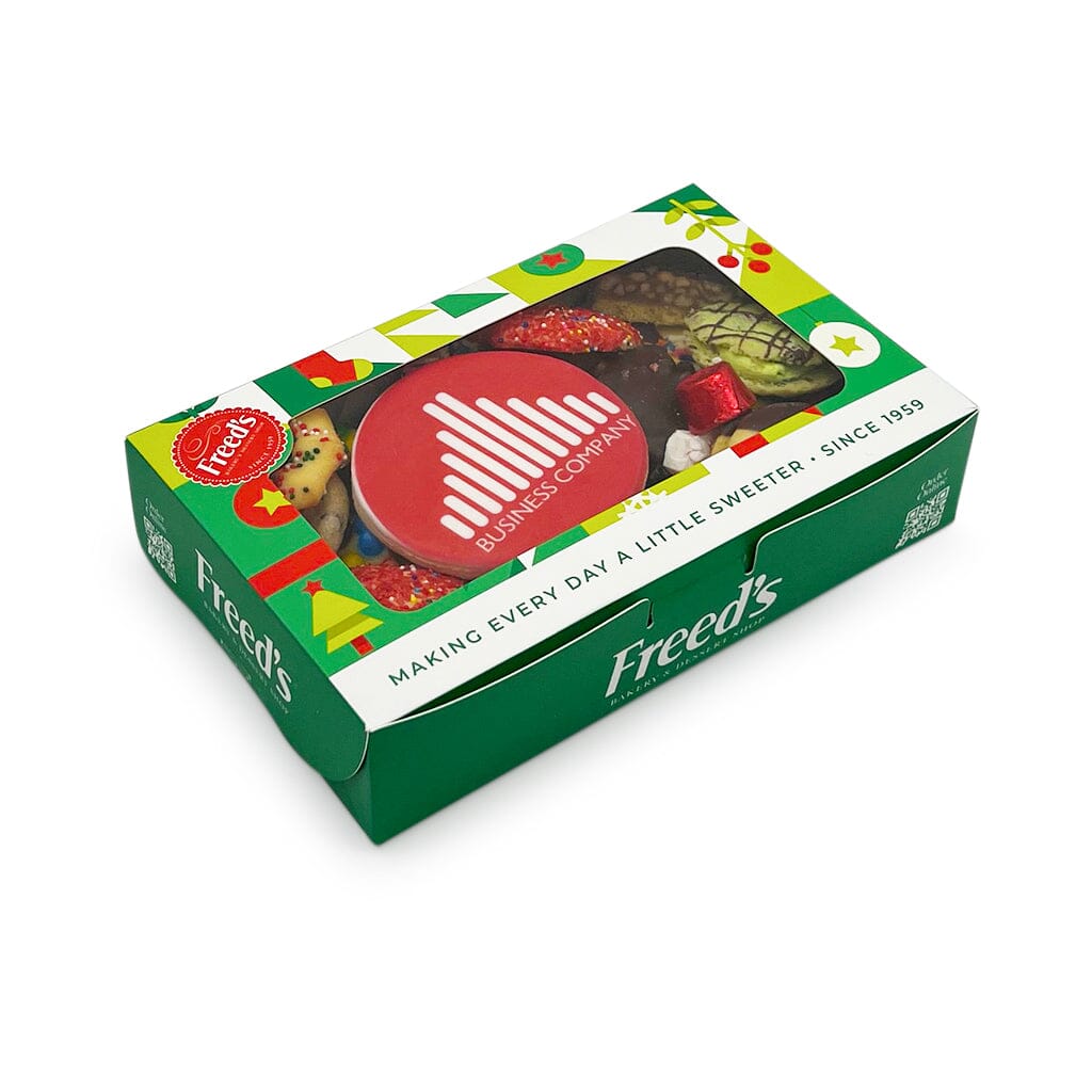 LOGO COOKIE & One Pound Holiday Box Cookie Assortment Seasonal Item Freed's Bakery