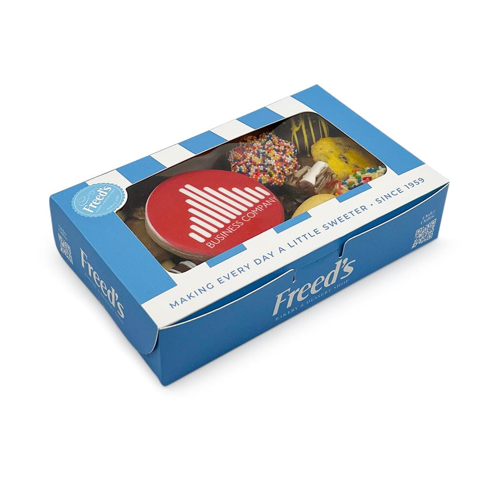 LOGO COOKIE & One Pound Freed's Box Cookie Assortment Seasonal Item Freed's Bakery