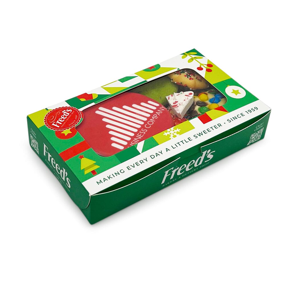 LOGO COOKIE & Half Pound Holiday Box Cookie Assortment Seasonal Item Freed's Bakery