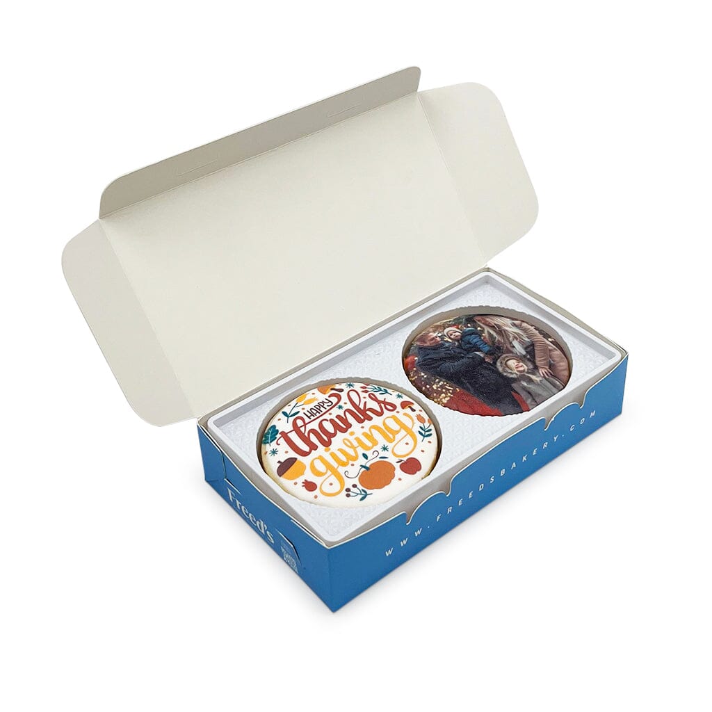 Happy Thanksgiving Custom Cookie Gift Box Gift Box Freed's Bakery 4 Cookies One Custom Image