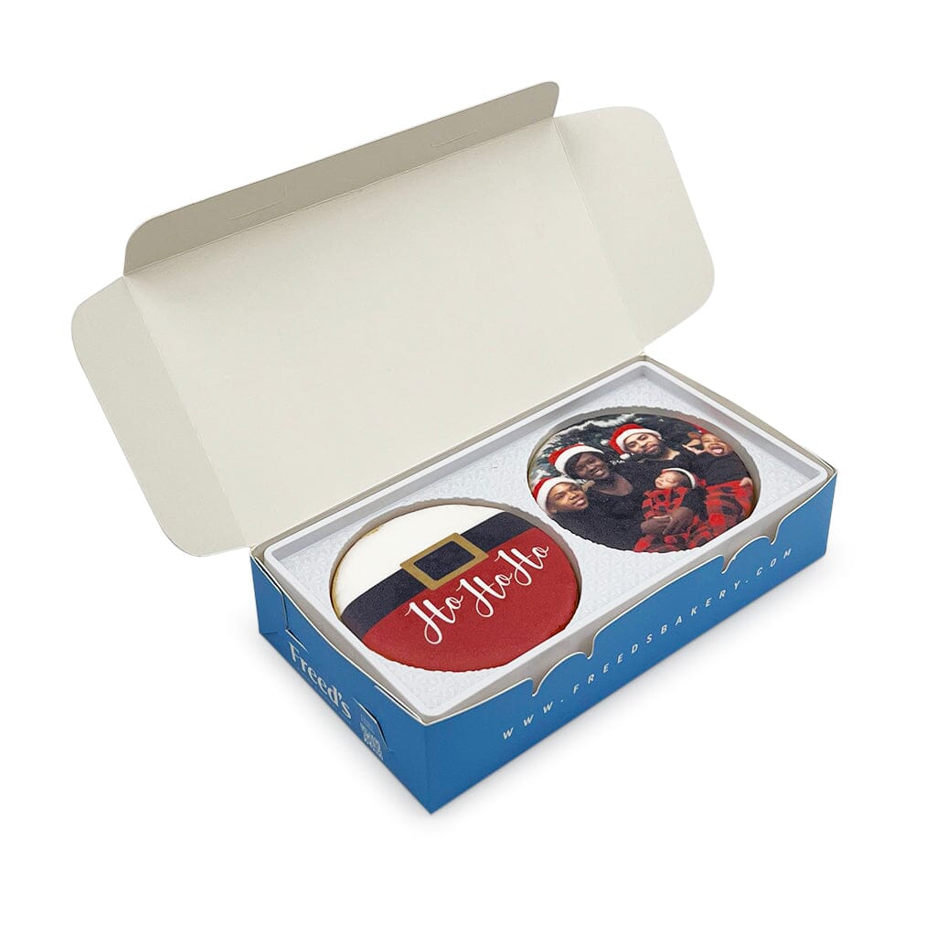 Merry Christmas Custom Cookie Gift Box Gift Box Freed's Bakery 4 Cookies One Custom Image
