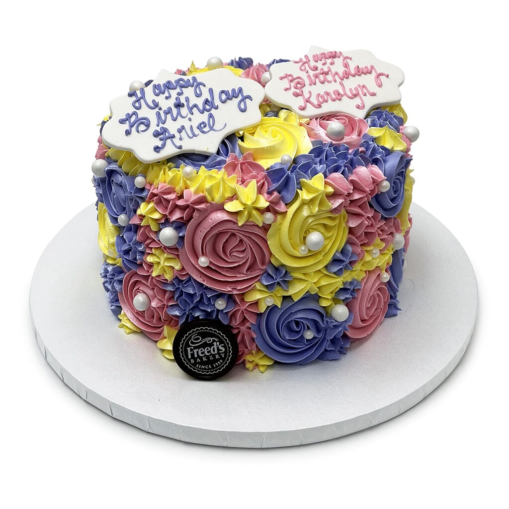 Message in a Swirl Theme Cake Freed's Bakery