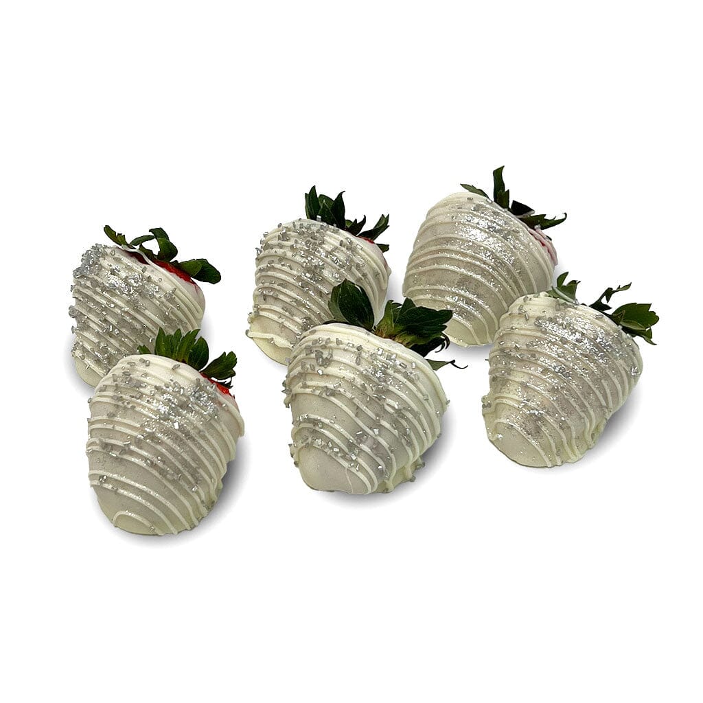 NYE Chocolate Dipped Glitter Strawberries Cake Slice & Pastry Freed's Bakery Dozen White Chocolate Only