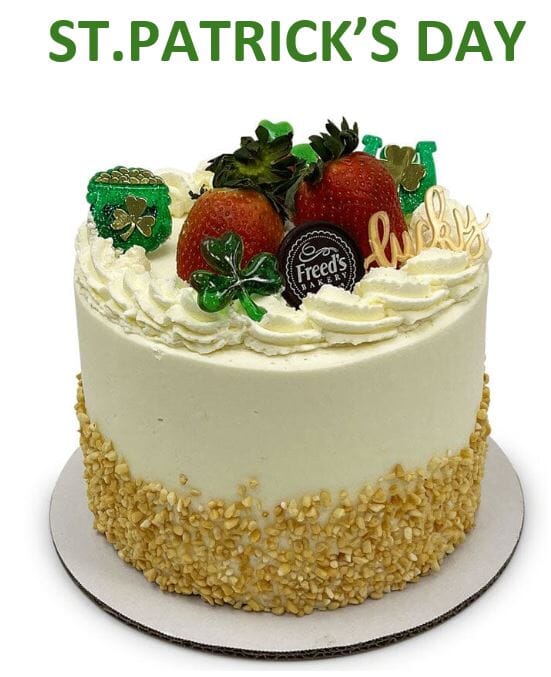 World Famous Strawberry Shortcake Dessert Cake Freed's Bakery 7" Round (Serves 8-10) Add St. Patrick's Day Accents 