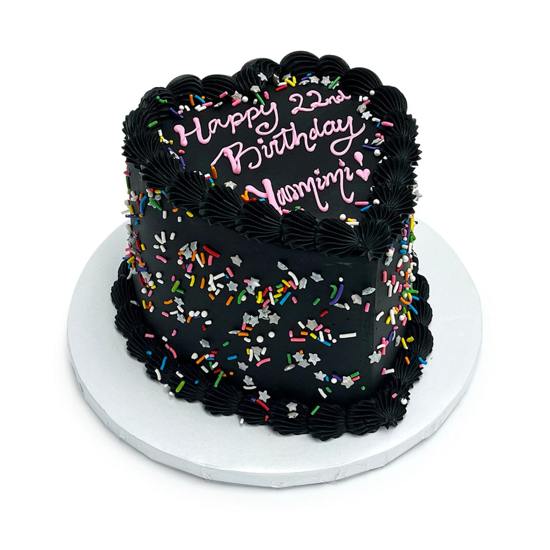 Black Rainbow Heart Theme Cake Freed's Bakery
