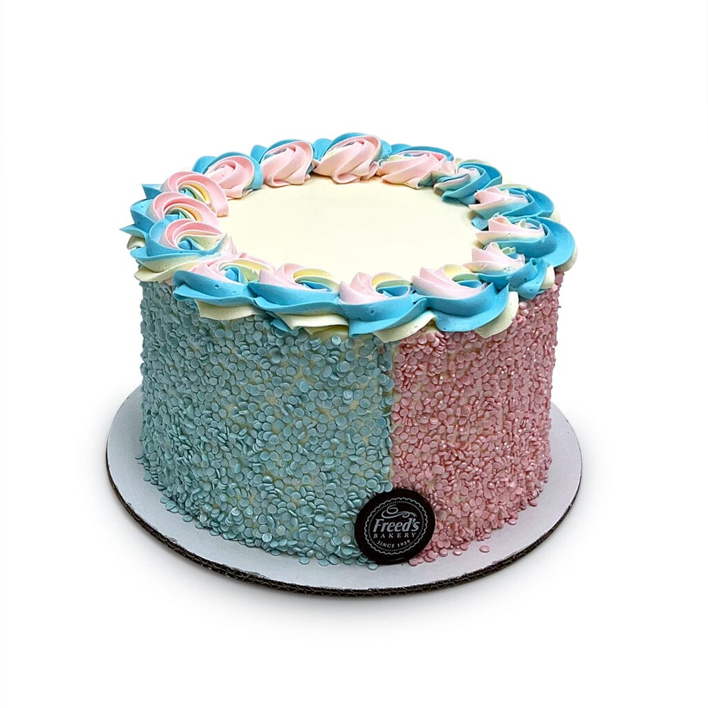 Pink and Blue Delight Theme Cake Freed's Bakery
