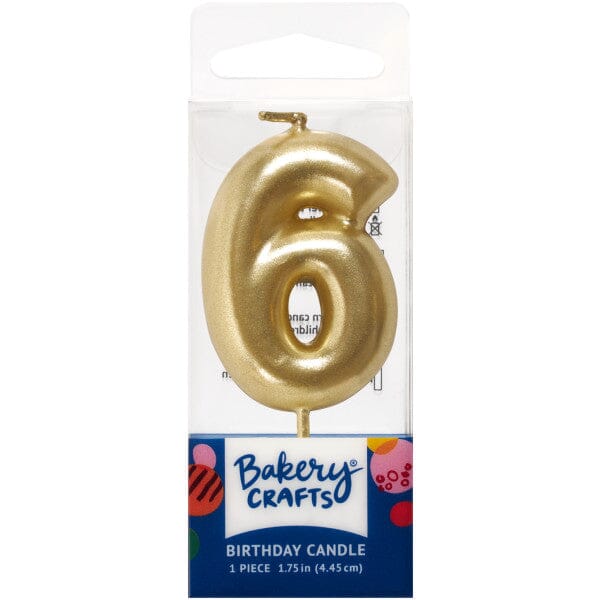 Mini Number Candle Candle Freed's Bakery Number Six Candle Gold