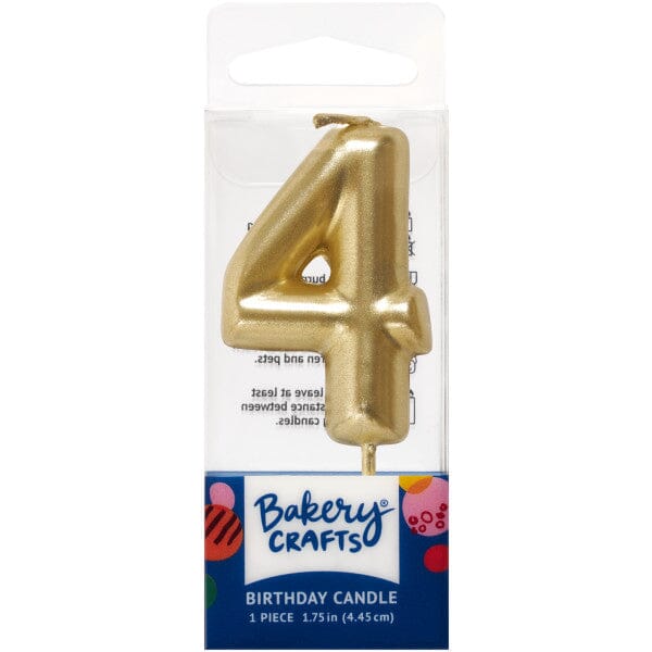 Mini Number Candle Candle Freed's Bakery Number Four Candle Gold