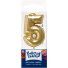 Mini Number Candle Candle Freed's Bakery Number Five Candle Gold
