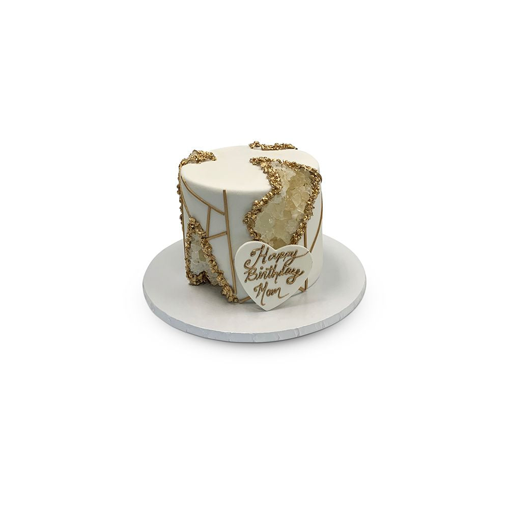 Gold Geode Birthday Cake Theme Cake Freed's Bakery