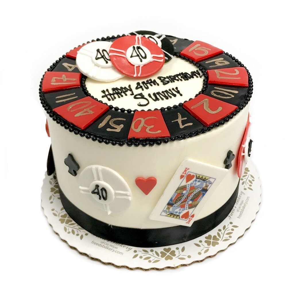40 On Red Theme Cake Freed's Bakery