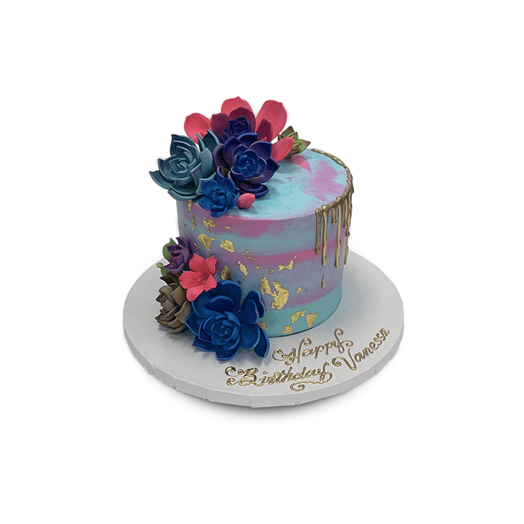 Cotton Candy Succulents Theme Cake Freed's Bakery