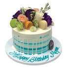 Aqua Macaron Theme Cake Freed's Bakery