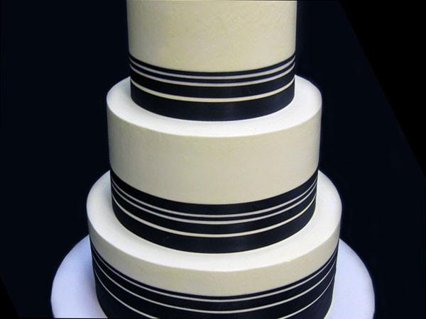 Black Stripes Wedding Cake Freed's Bakery