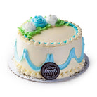 White & Blue Flowers Cake Freed's Bakery