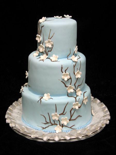 Blue Blossom Wedding Cake Freed's Bakery 