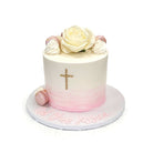 Blush Cross Theme Cake Freed's Bakery