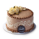 Chocolate and Ivory Flowers Cake Freed's Bakery