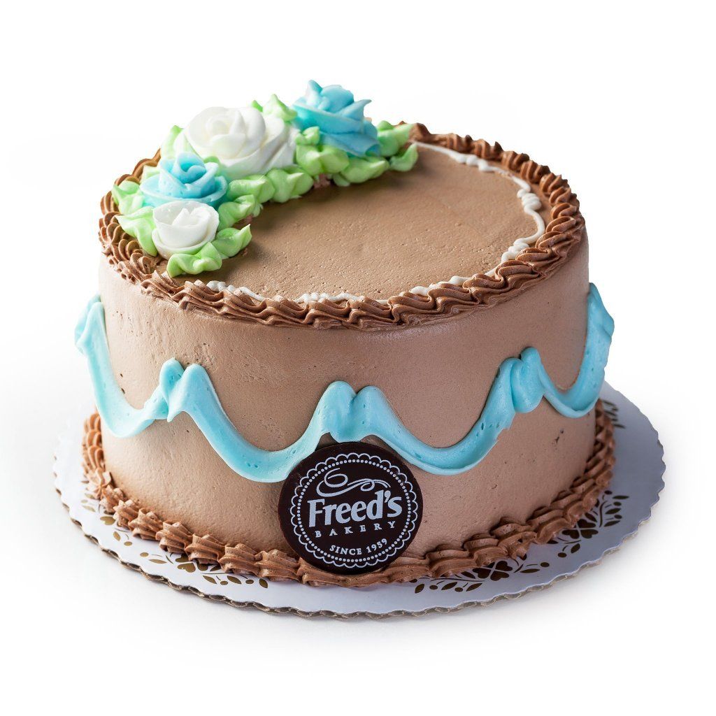 Chocolate Blue & White Cake Freed's Bakery