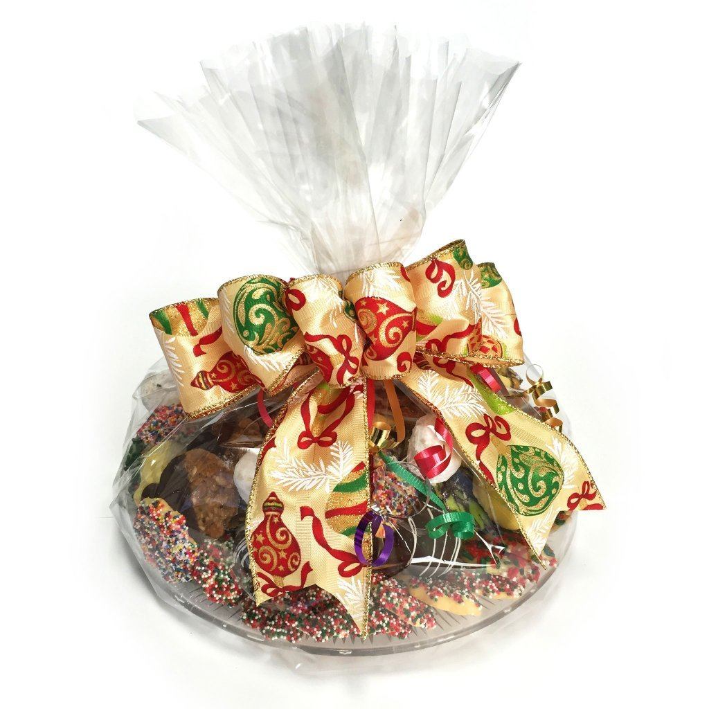 Christmas Cookie Tray (Hand Wrapped w/ Bow) Holiday Item Freed's Bakery