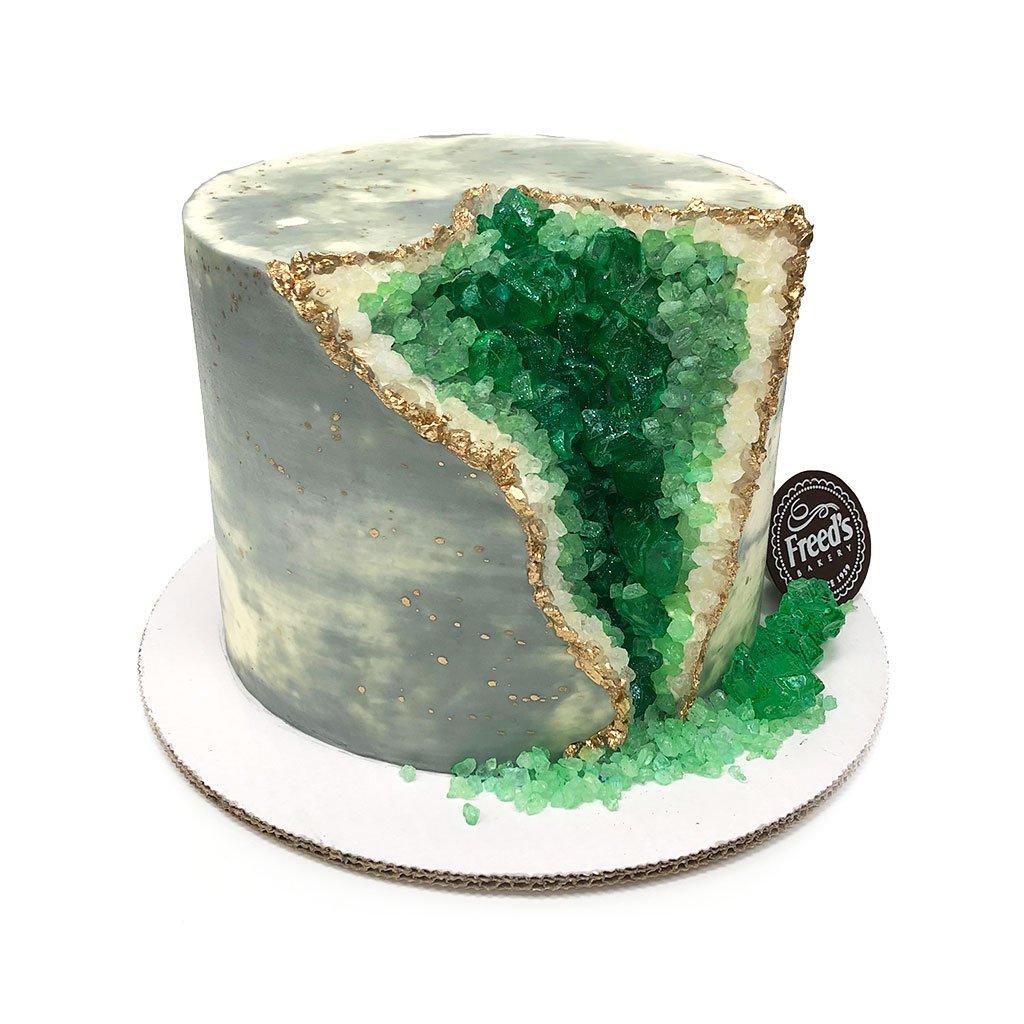 Emerald Geode Cake Theme Cake Freed's Bakery