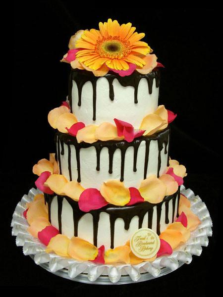 Ganache Petals Wedding Cake Freed's Bakery