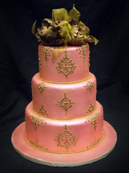 Gold Victoria Wedding Cake Freed's Bakery 